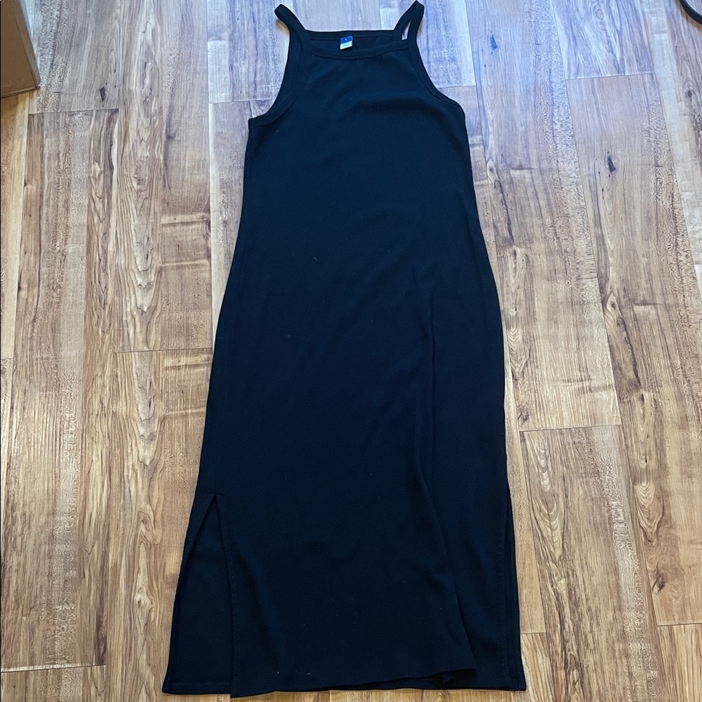 Old Navy Black Midi Tank Dress